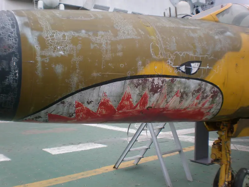 Yellow Mig-23 painted shark's mouth MW